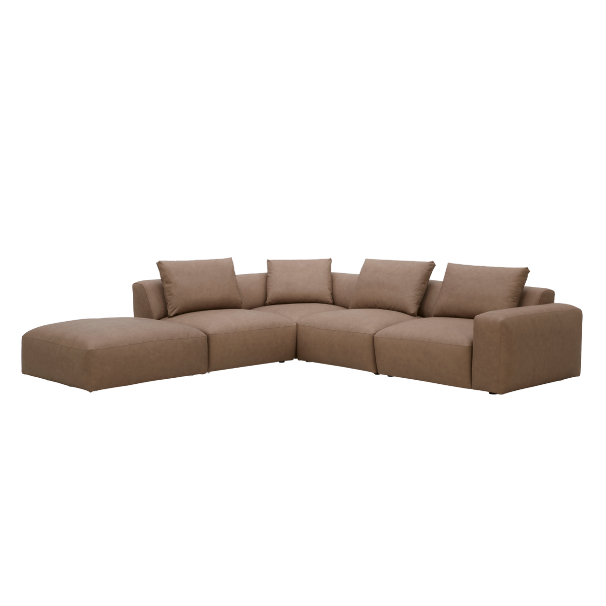 Haliburton 5pc Sectional - Safari Mocha Leather