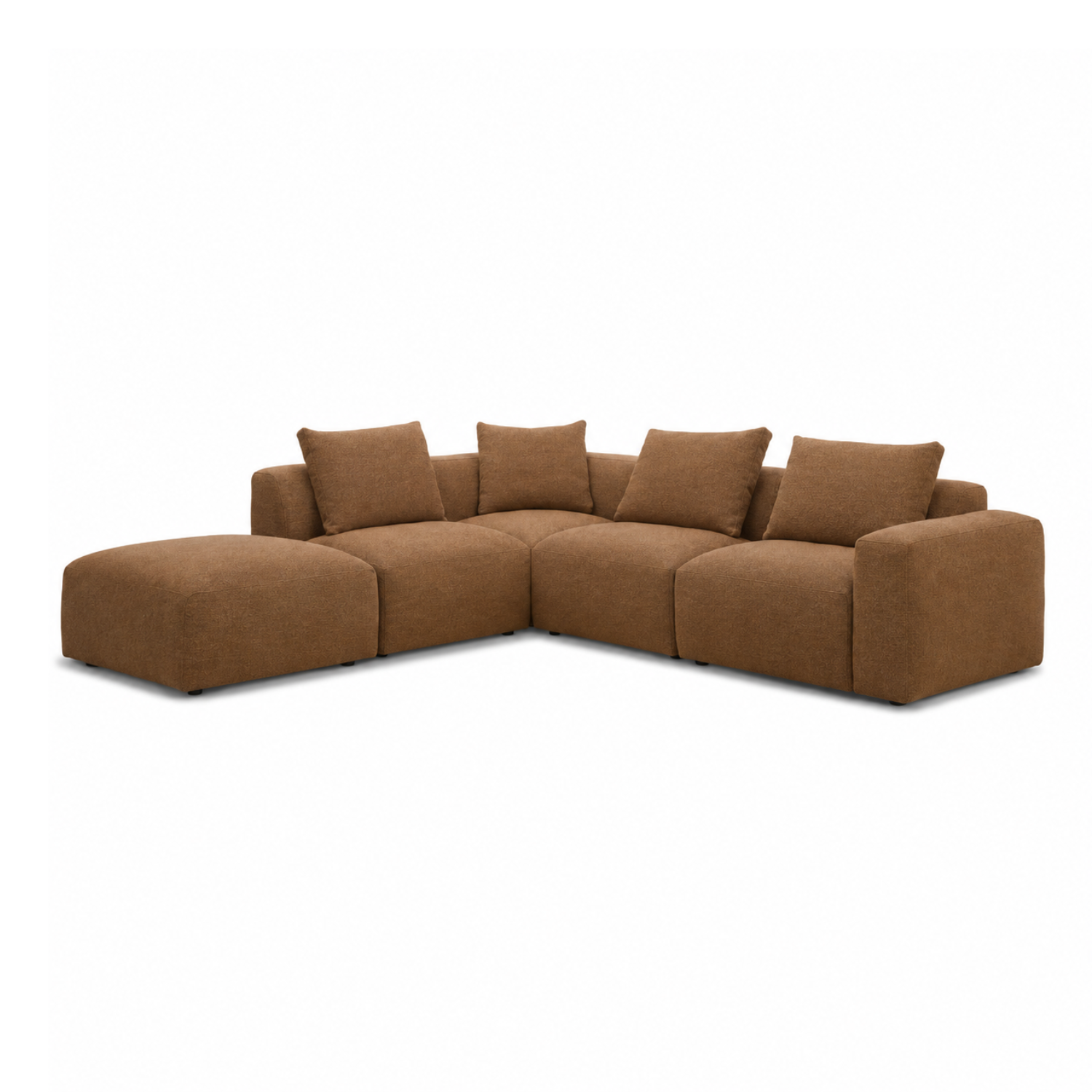 Haliburton 5pc Sectional - Tawny Brown Matte Velvet