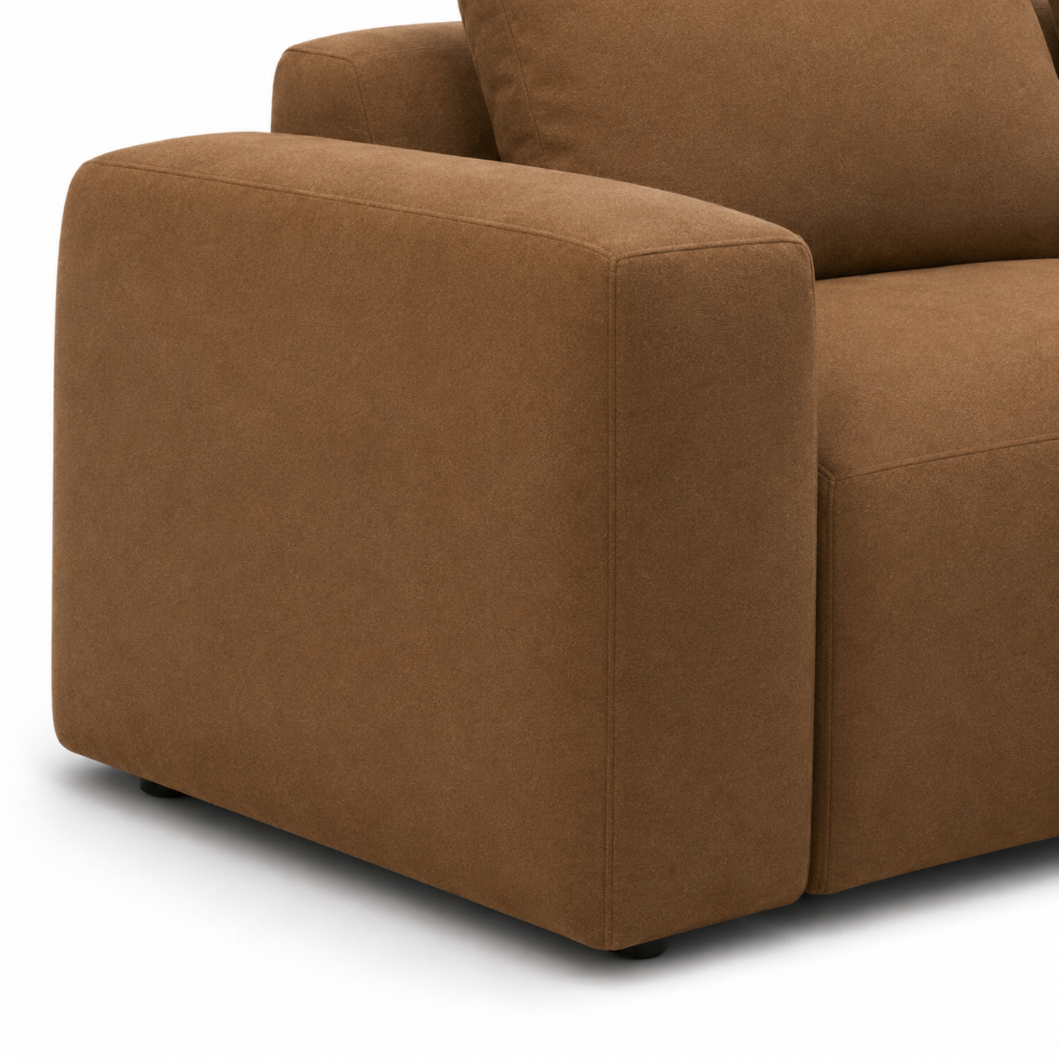 Haliburton 5pc Sectional - Tawny Brown Matte Velvet