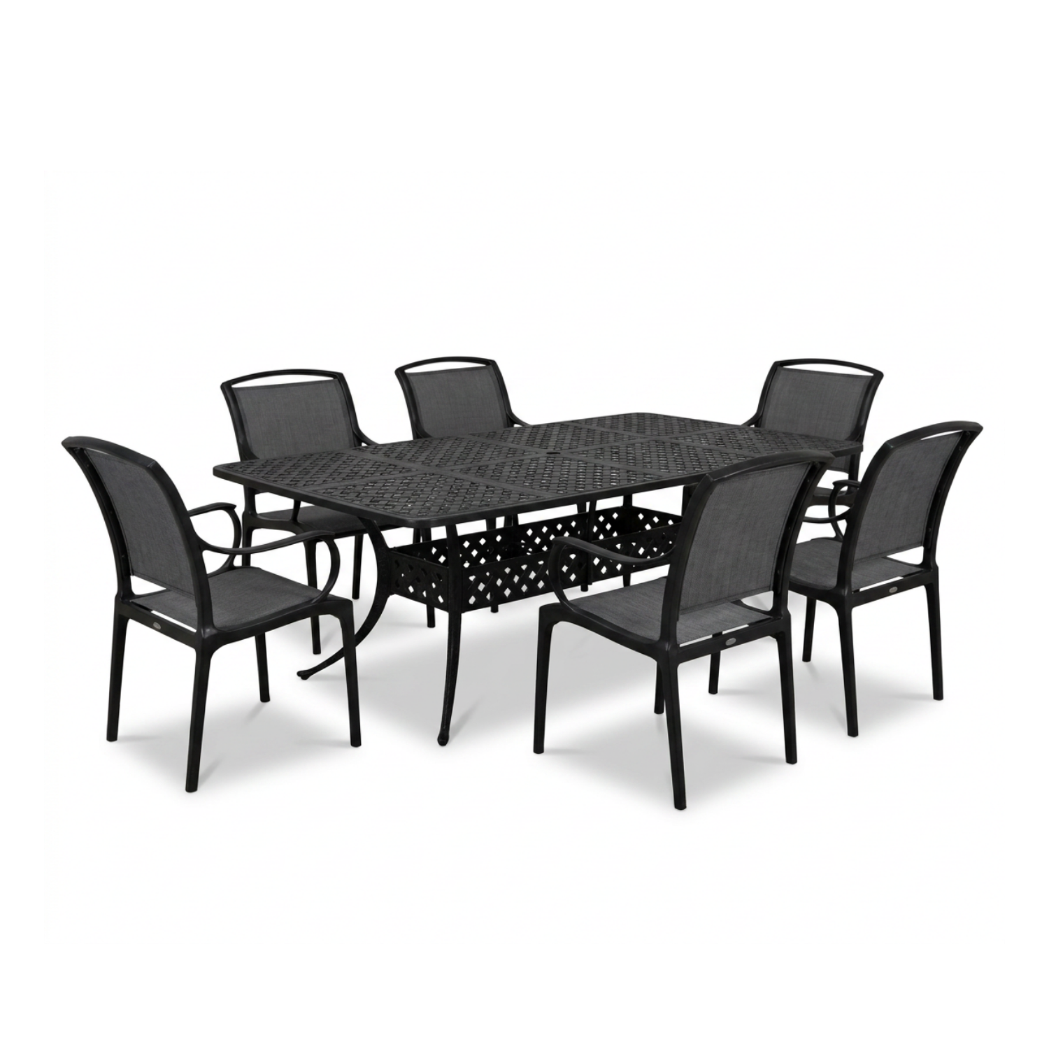 Biltmore Black Cast Aluminum Dining Set
