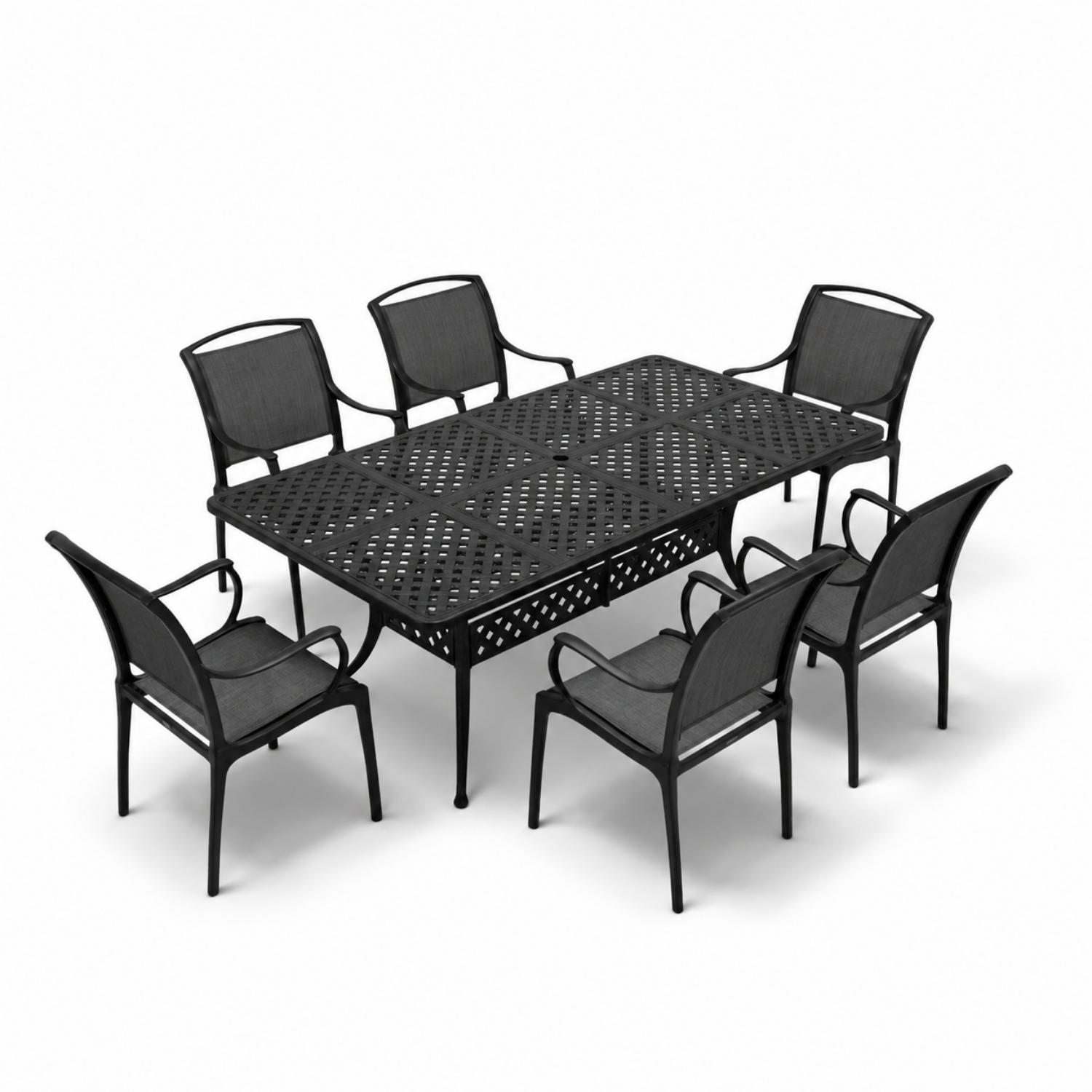 Biltmore Black Cast Aluminum Dining Set