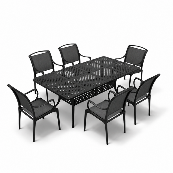 Biltmore Black Cast Aluminum Dining Set