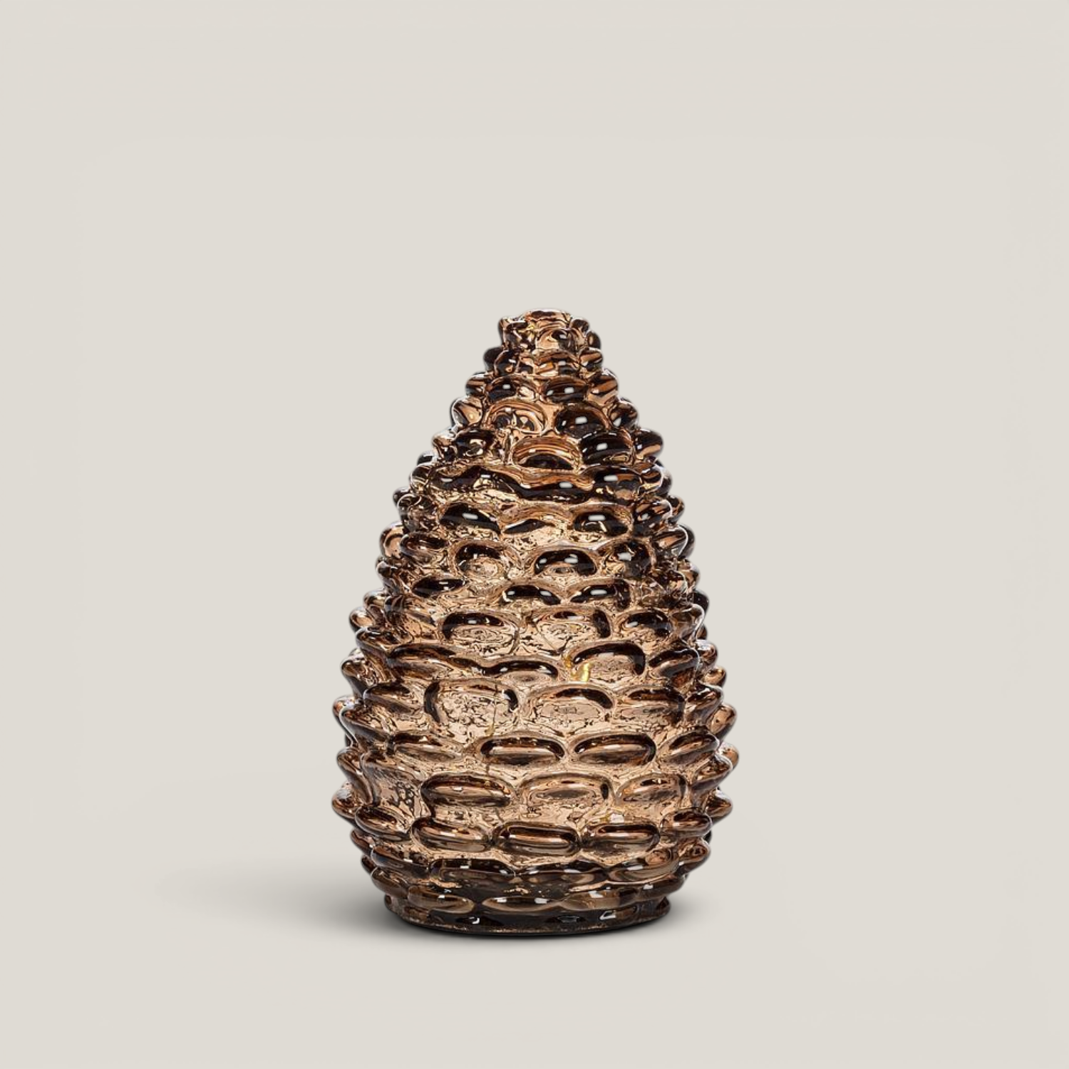 Pinecone Amber Glow Glass LED Light