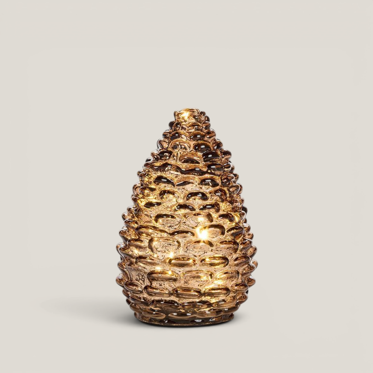 Pinecone Amber Glow Glass LED Light