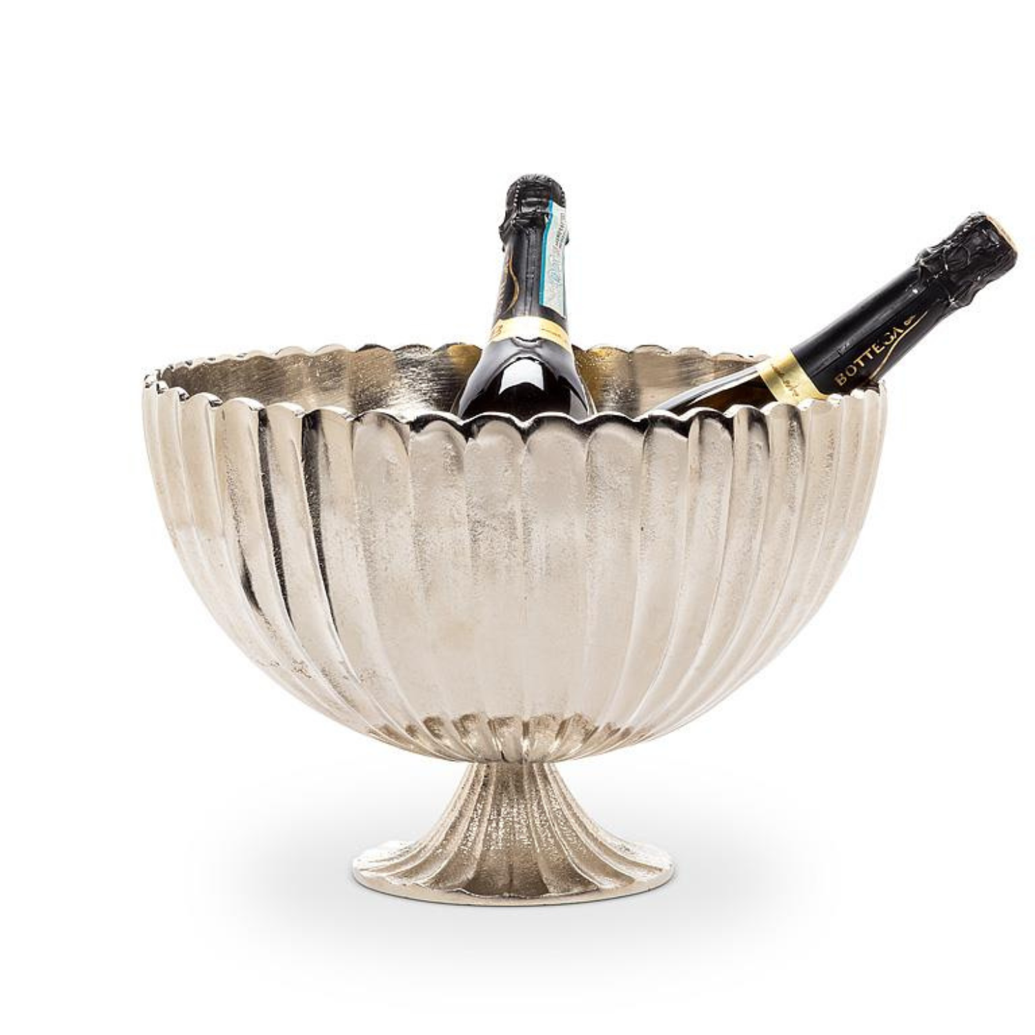 Nickelplated Fluted Scalloped Bowl
