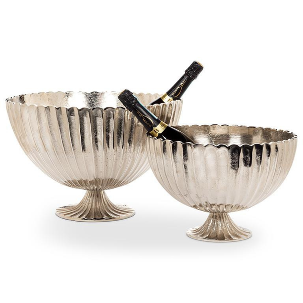 Nickelplated Fluted Scalloped Bowl