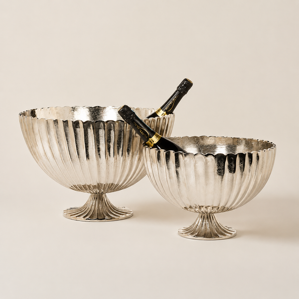 Nickelplated Fluted Scalloped Bowl