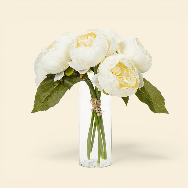 Artificial White Peony Bouquet