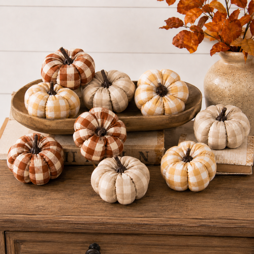 Gingham Mini Pumpkin (Set of 9)