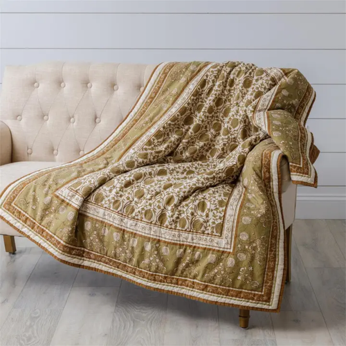 Maison Jardin Verdant Garden Quilted Throw