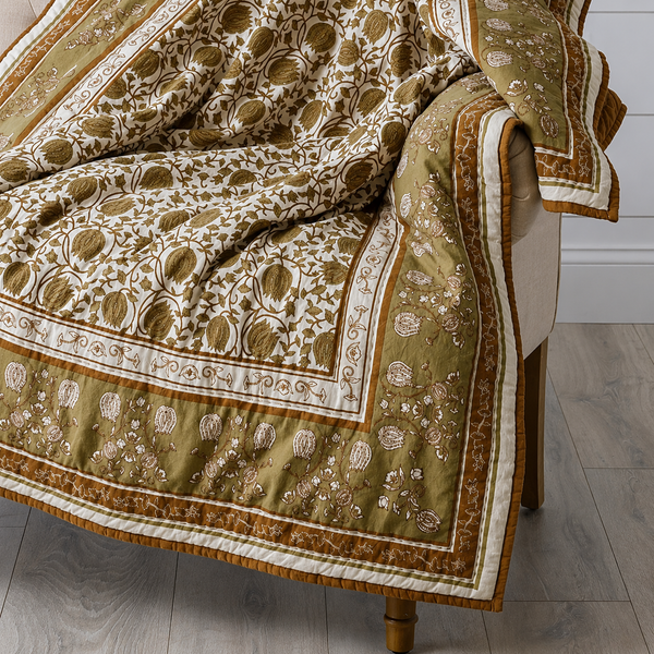 Maison Jardin Verdant Garden Quilted Throw