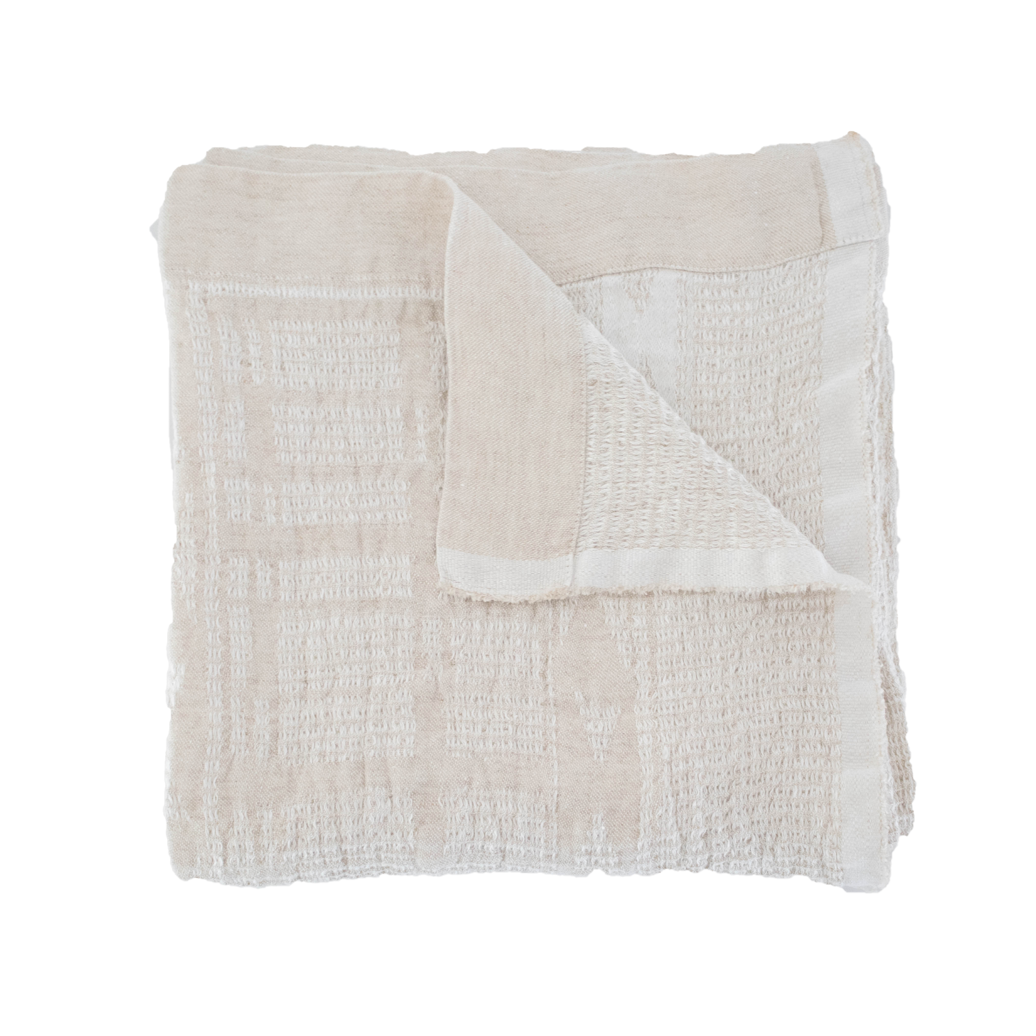 White Sand French Linen Bed Throw