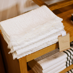 White Cotton Waffle Bath Mat