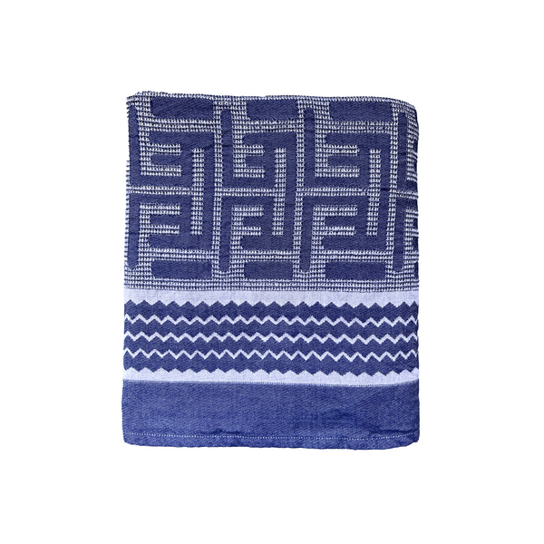 Jacquard Ink Blue Cotton Beach/Bath Sheet Towel