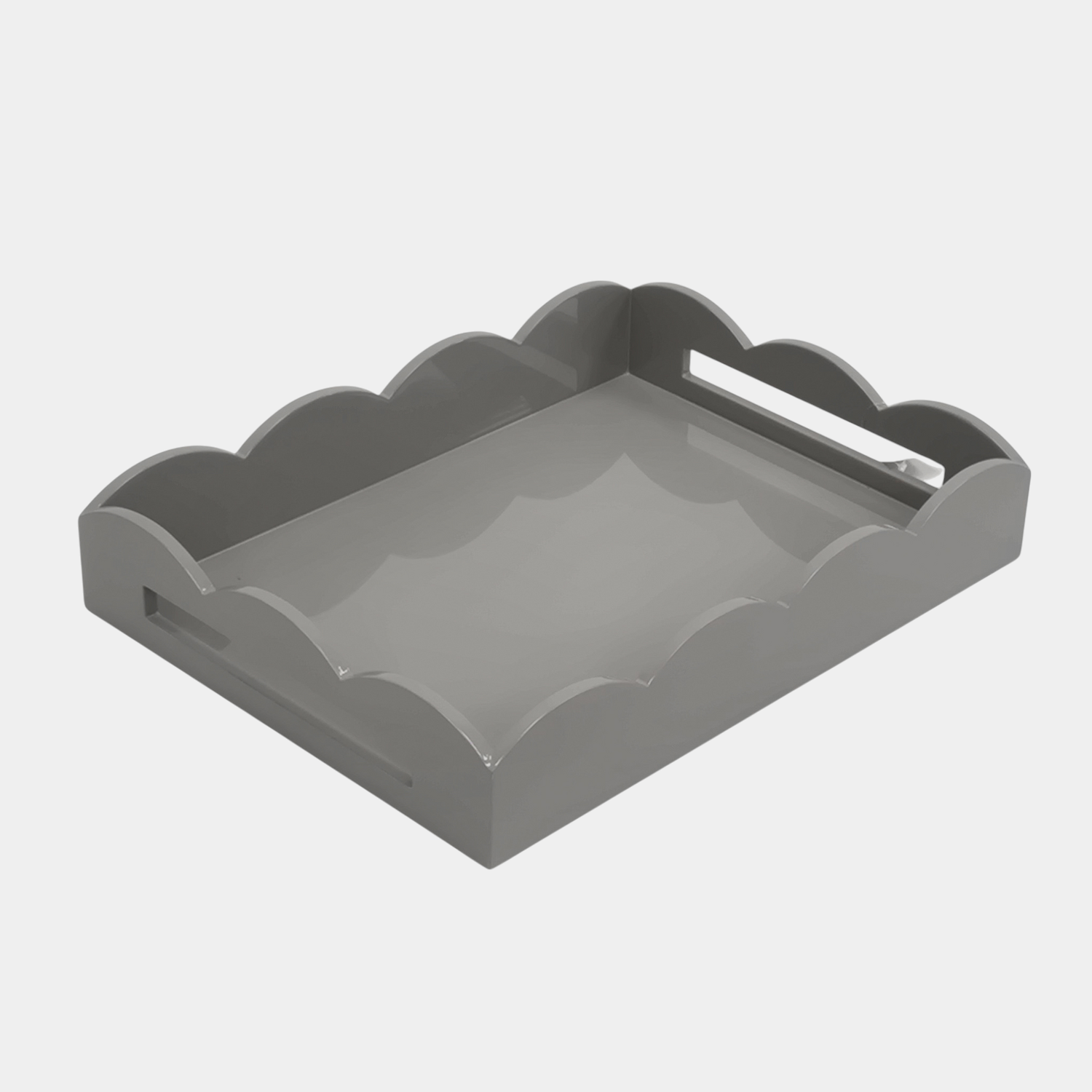 Lacquer Rectangle Scalloped Tray - Chiffon