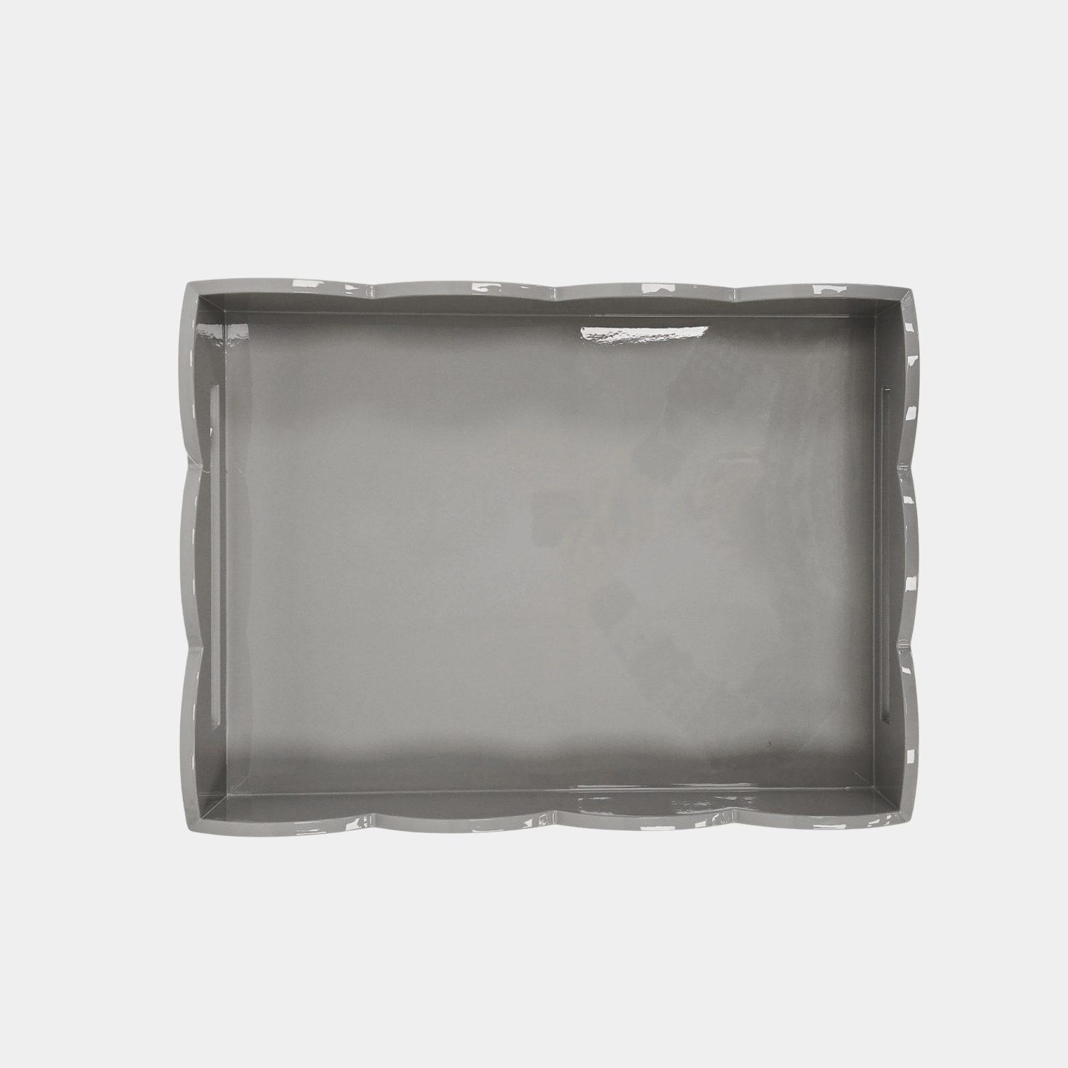 Lacquer Rectangle Scalloped Tray - Chiffon