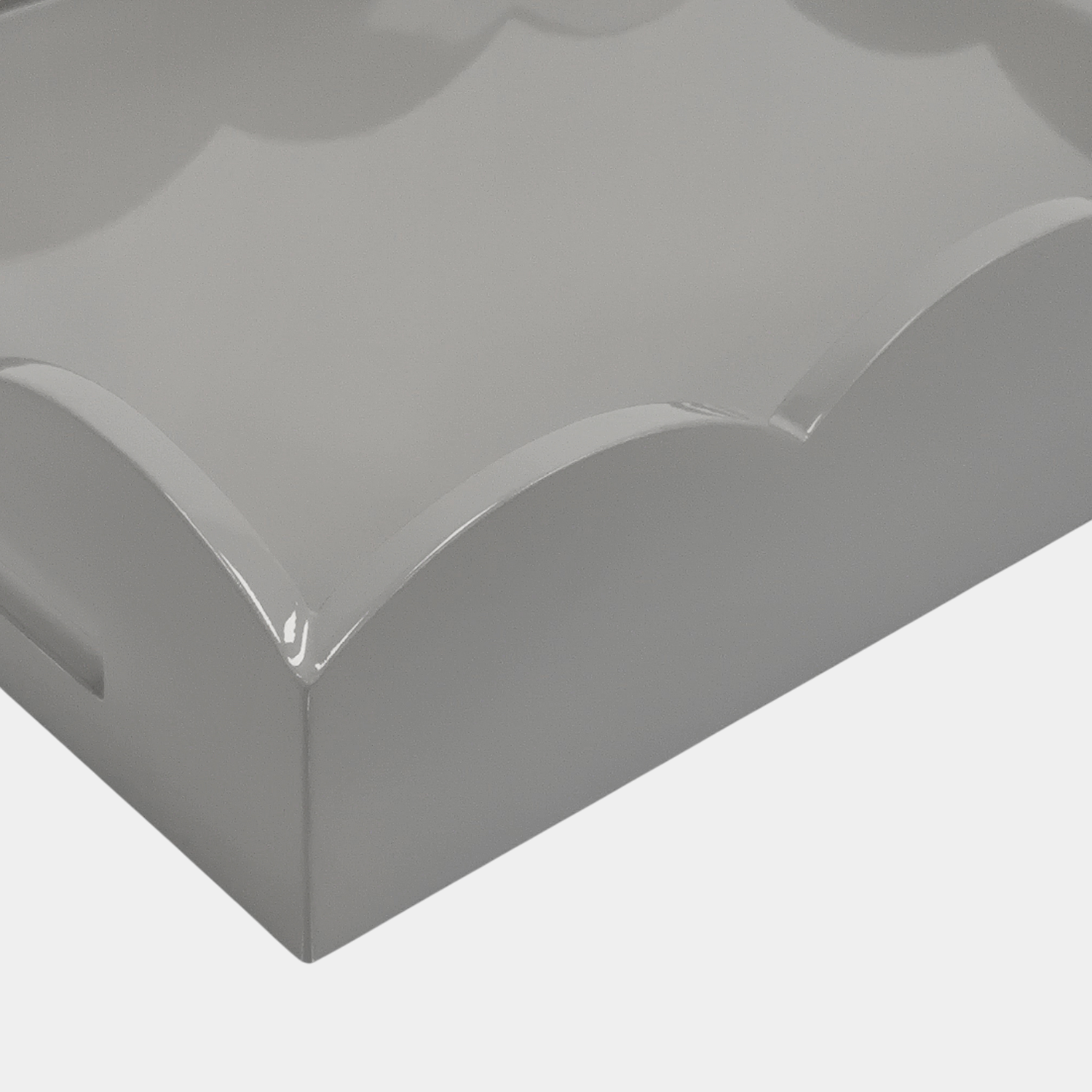 Lacquer Rectangle Scalloped Tray - Chiffon