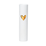 Narrow Gold Heart White Vase