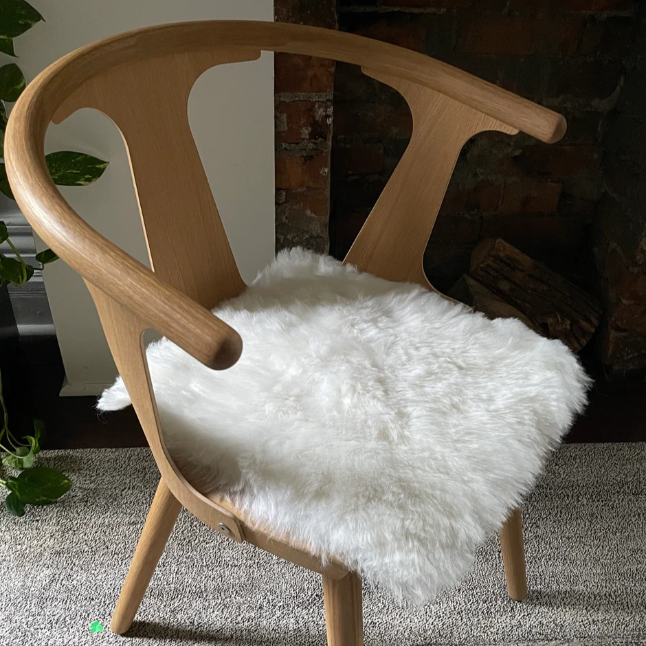 Shorn White Sheepskin Chair Pad