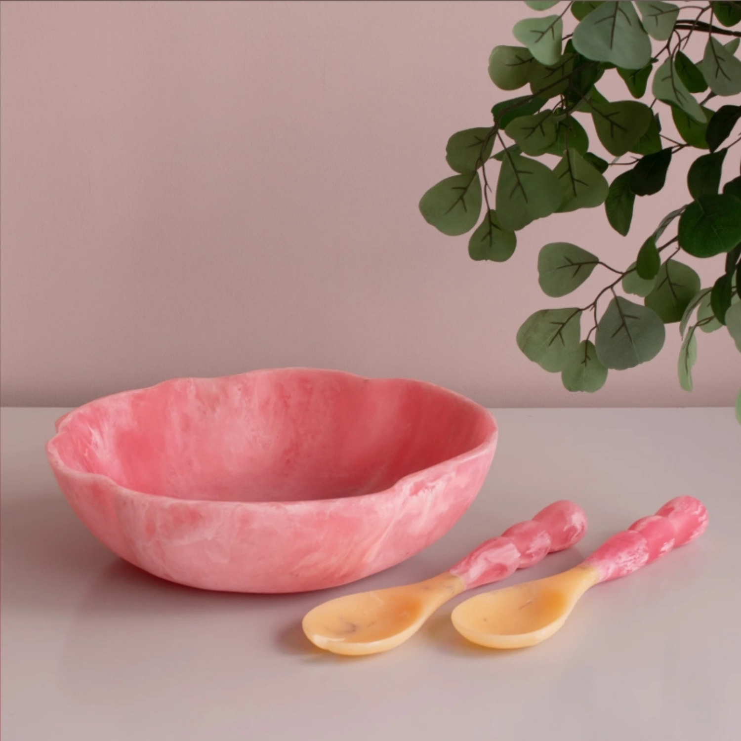 Resin Rio Raspberry Salad Servers (Set of 2)