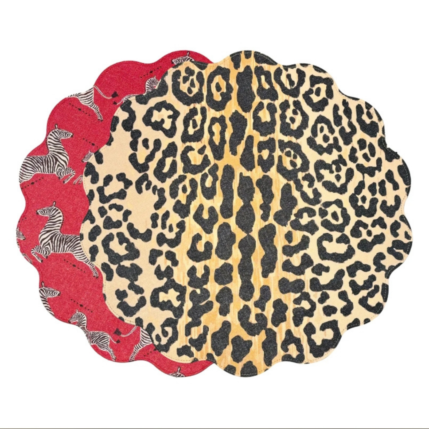 Safari Reversible Scallop Placemat (Set of 4)