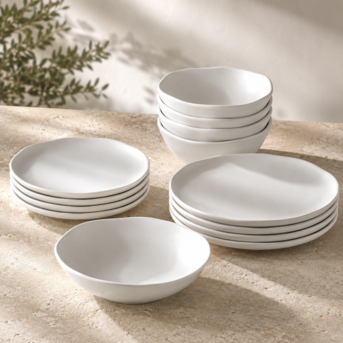 Sculpted Melamine 12-Piece Dinnerware Set