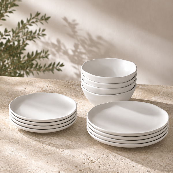 Sculpted Melamine 12-Piece Dinnerware Set