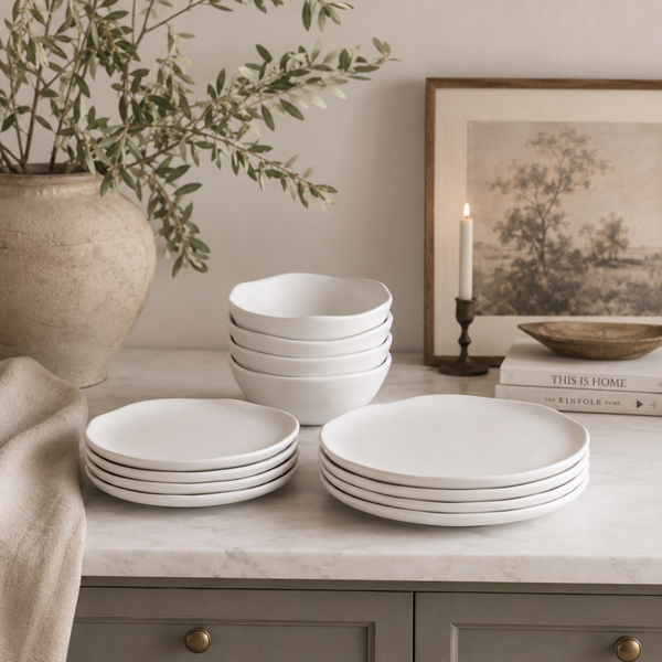 Sculpted Melamine 12-Piece Dinnerware Set