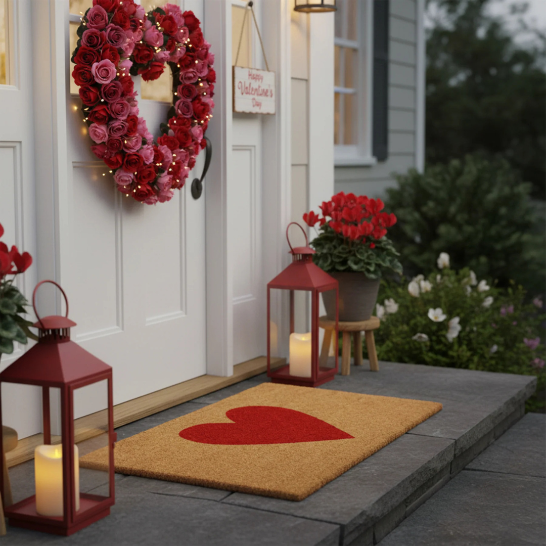 Rosy Heart Doormat