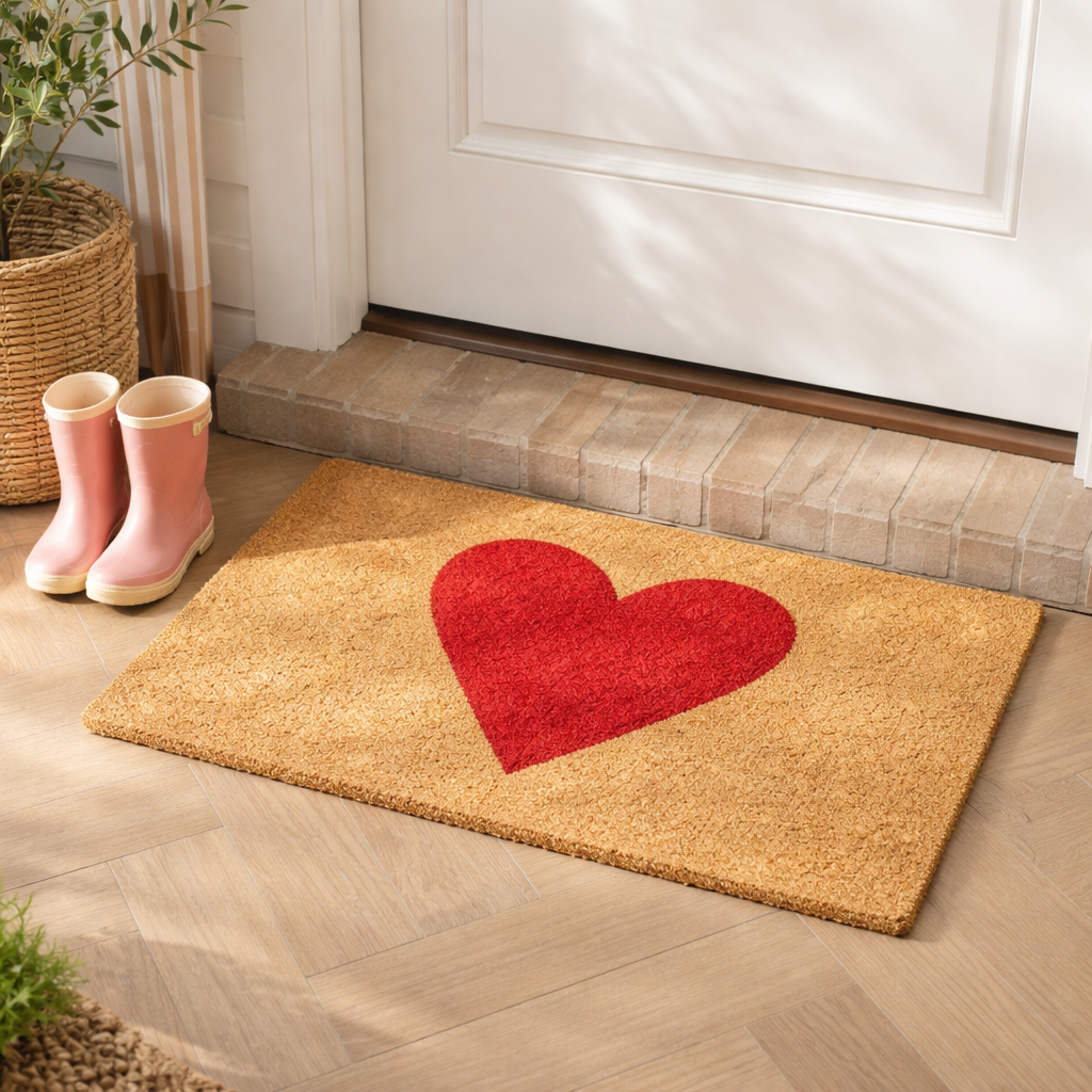 Rosy Heart Doormat