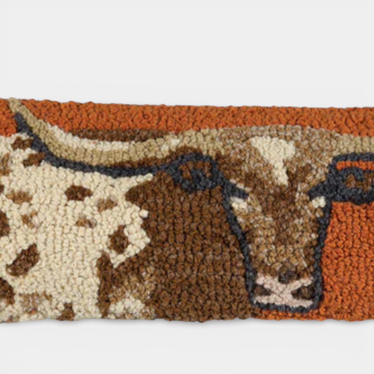 Western Steer Wool Kidney Toss Pillow