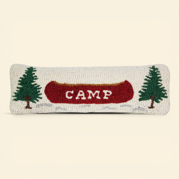 Cozy Canoe Wool Kidney Toss Pillow
