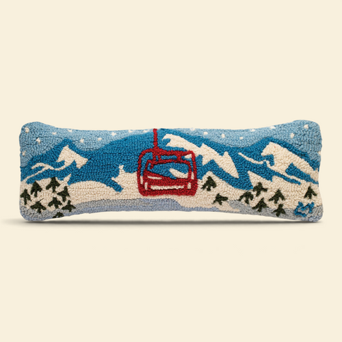 Gondola Getaway Hooked-Wool Lumbar Toss Pillow