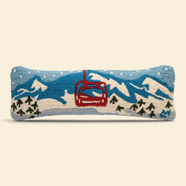 Gondola Getaway Hooked-Wool Lumbar Toss Pillow