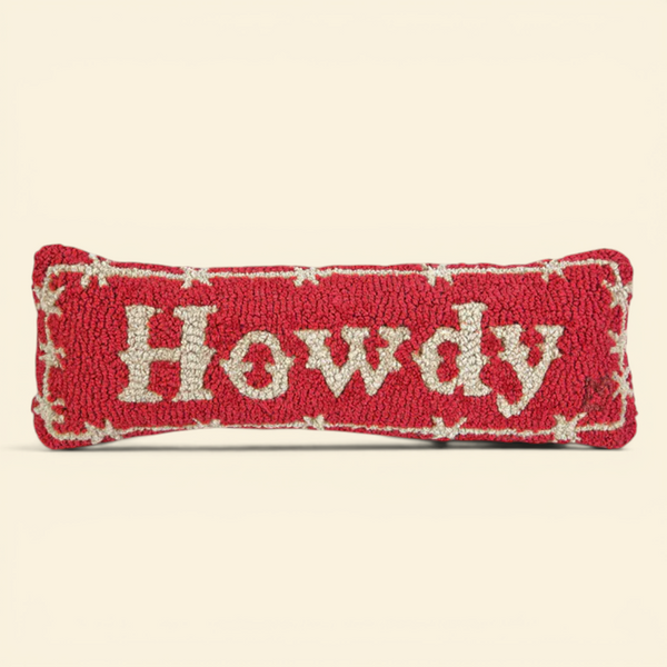 Howdy Wool Kidney Toss Pillow