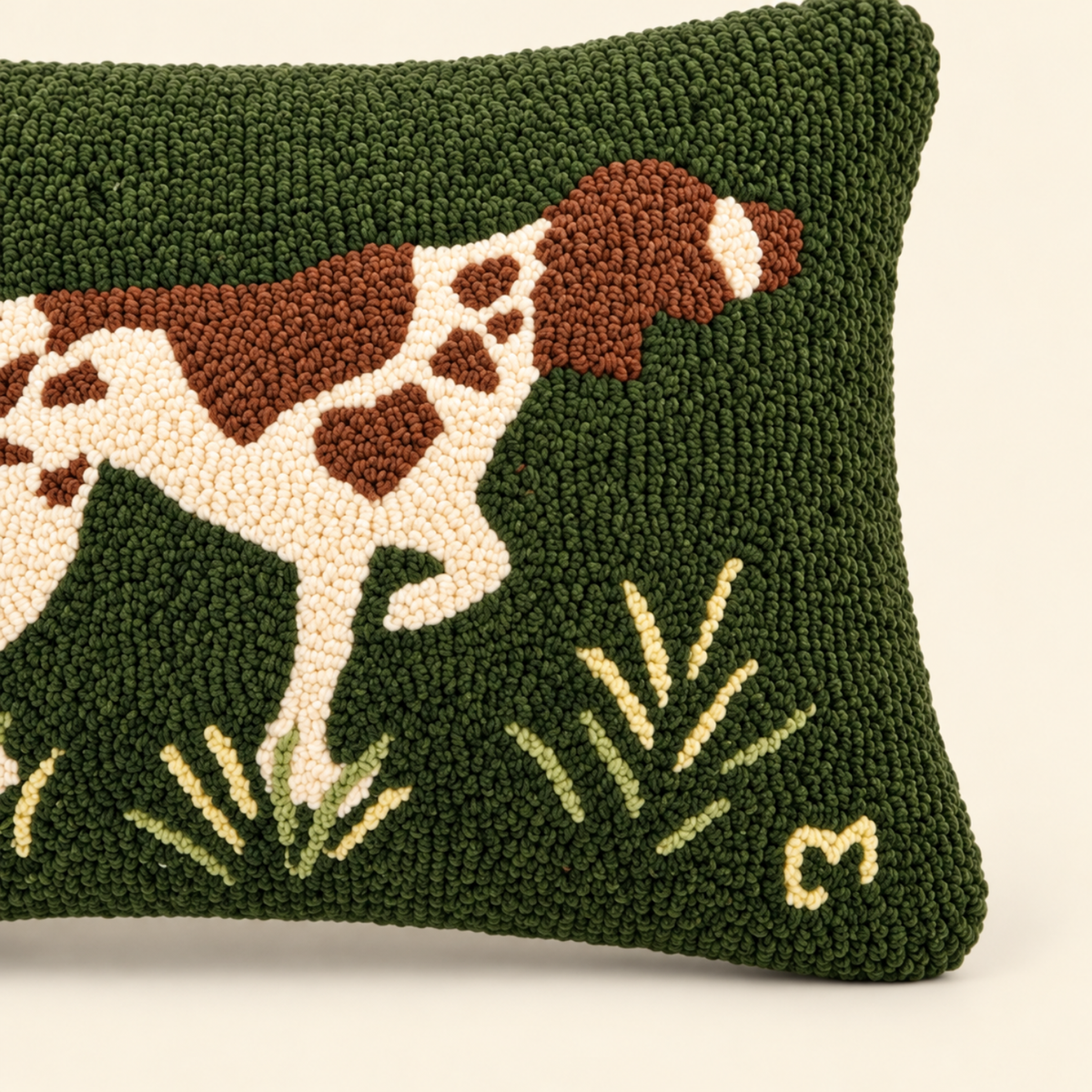 Hunting Hound Wool Kidney Toss Pillow