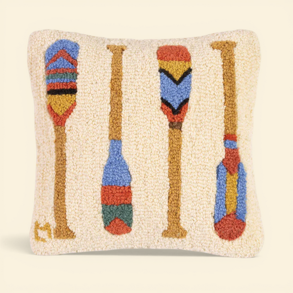 Colourful Coastal Paddles Wool Toss Pillow