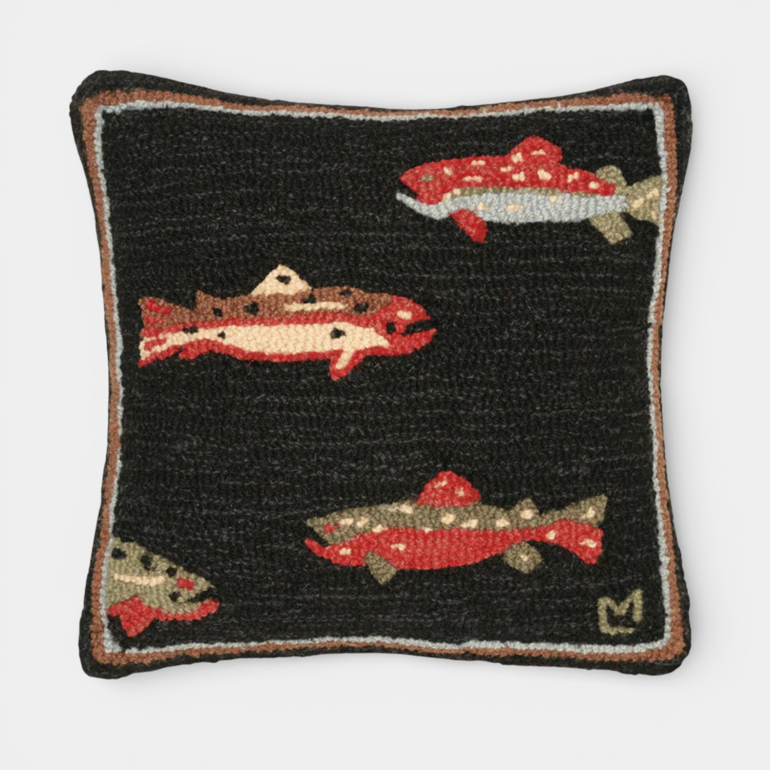 Trout Tread Wool Toss Pillow