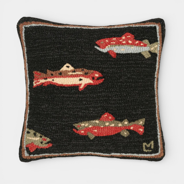Trout Tread Wool Toss Pillow