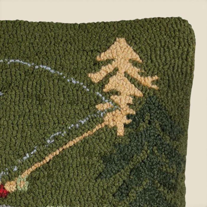 Fly Fisherman Wool Toss Pillow