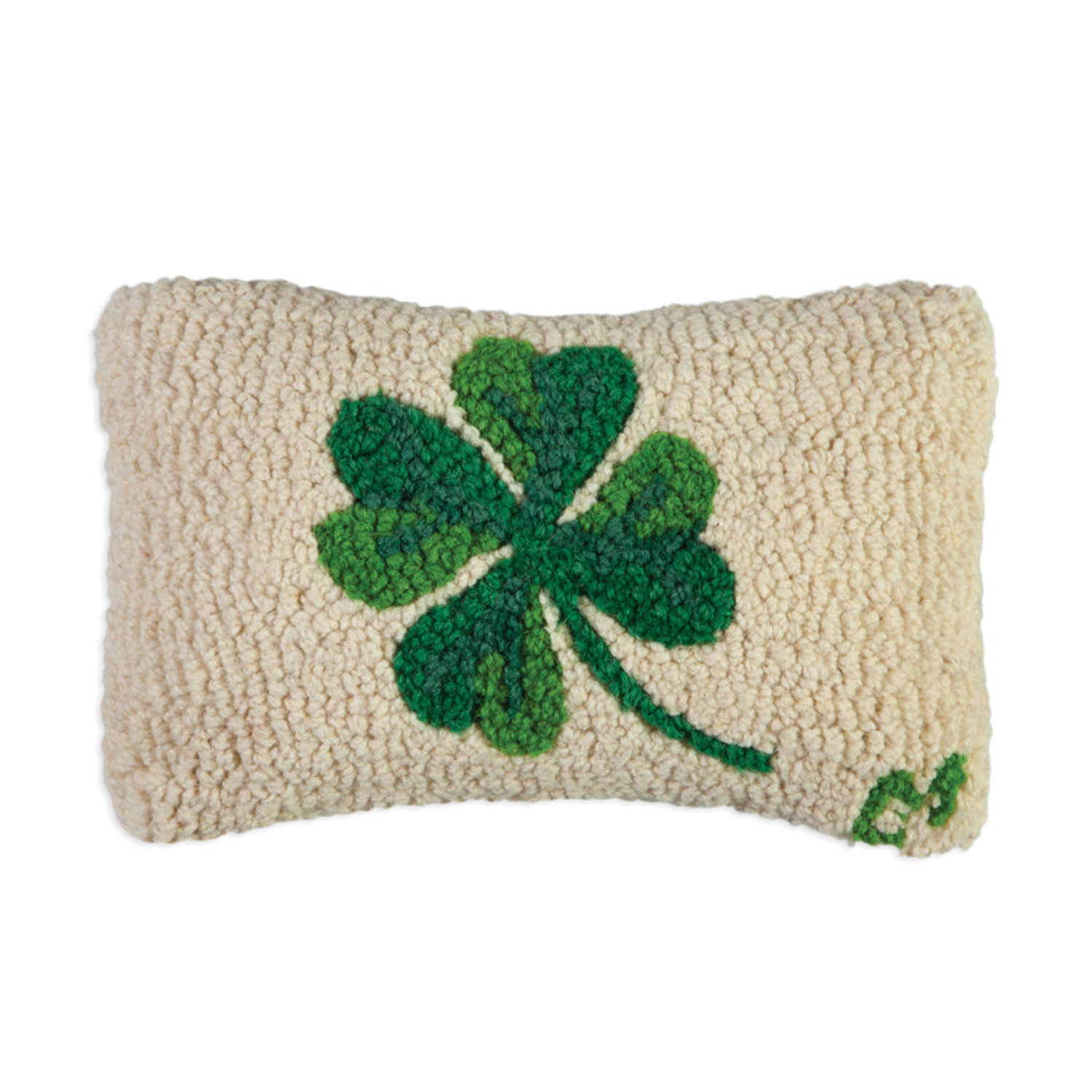 Lucky Clover Wool Kidney Toss Pillow