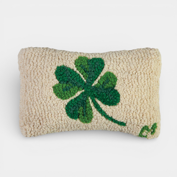 Lucky Clover Wool Kidney Toss Pillow