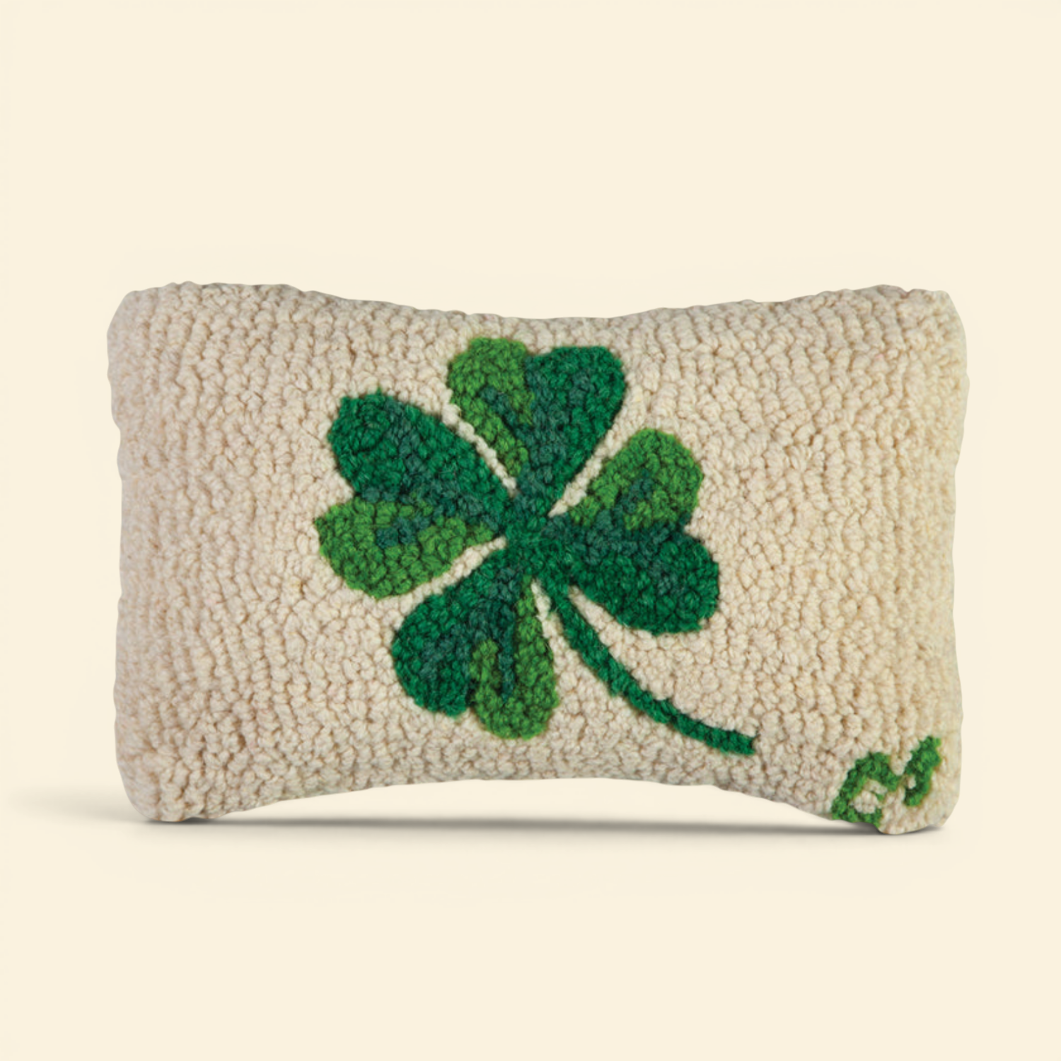 Lucky Clover Wool Kidney Toss Pillow