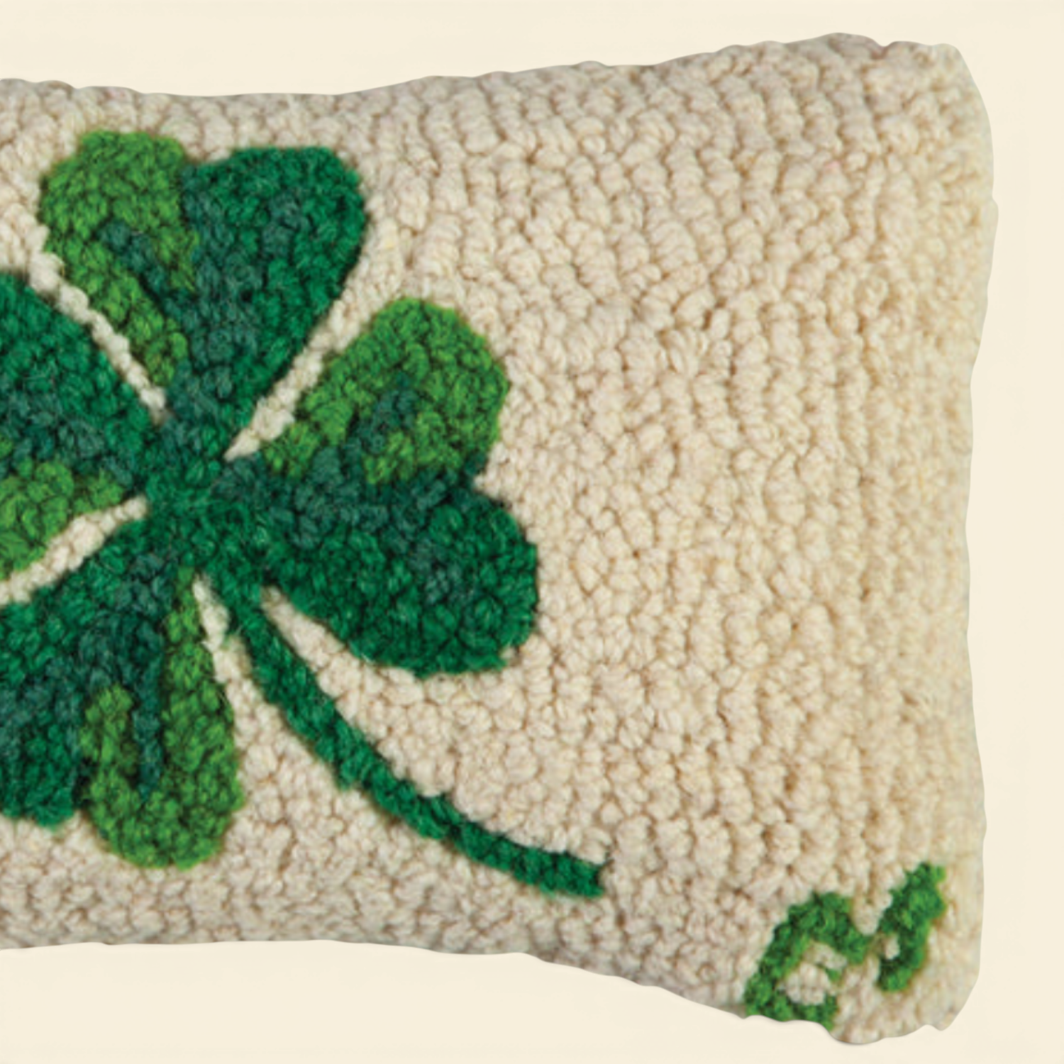 Lucky Clover Wool Kidney Toss Pillow