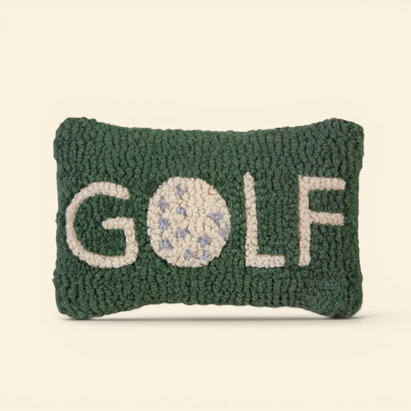 Golf Era Wool Kidney Toss Pillow