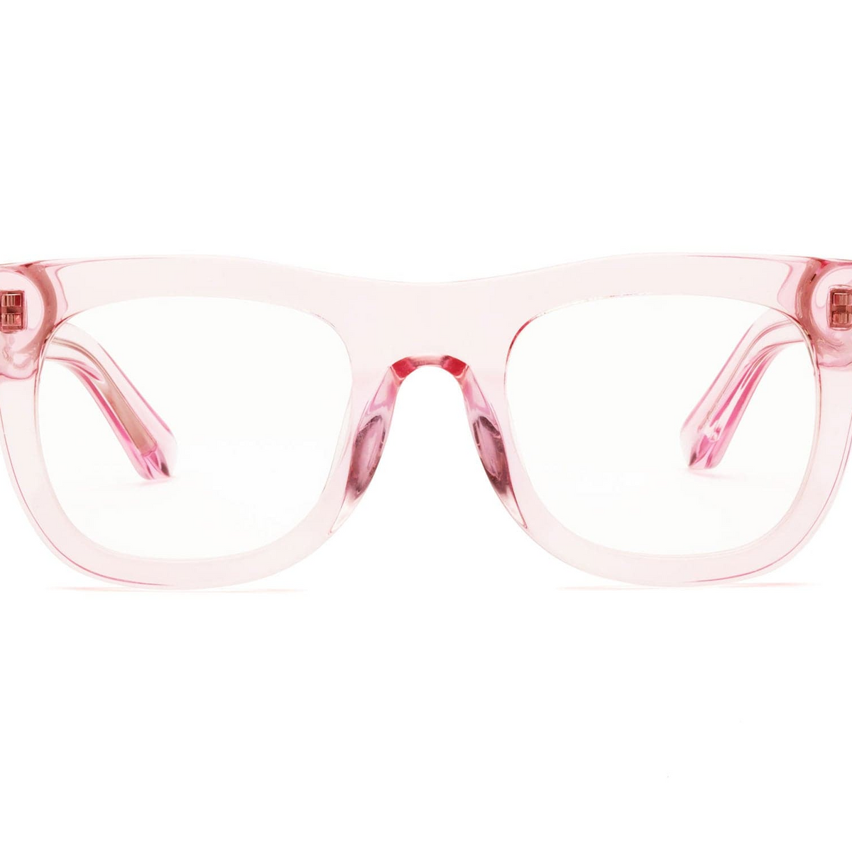 Caddis D28 Compact Reading Glasses Clear Pink Thick Frame