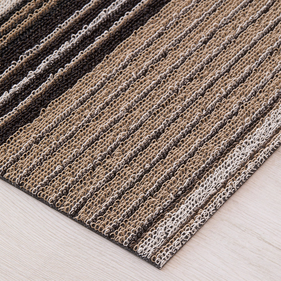 Chilewich Pleat Stripe Shag 2x3 Utility Mat - Oyster