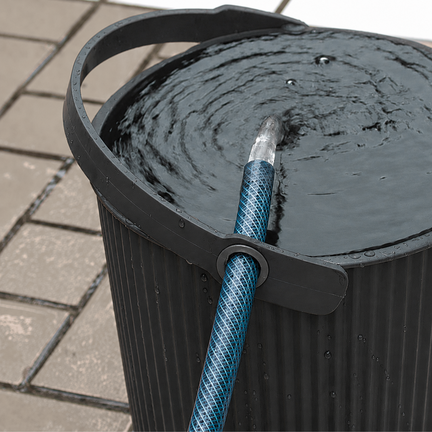 Hachiman Garden Storage Bucket w/ Lid - Black
