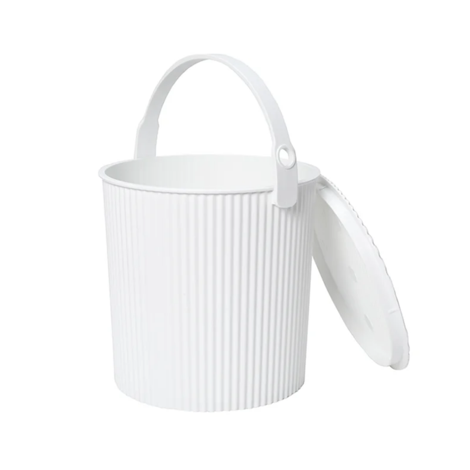 Hachiman Garden Storage Bucket w/ Lid - White