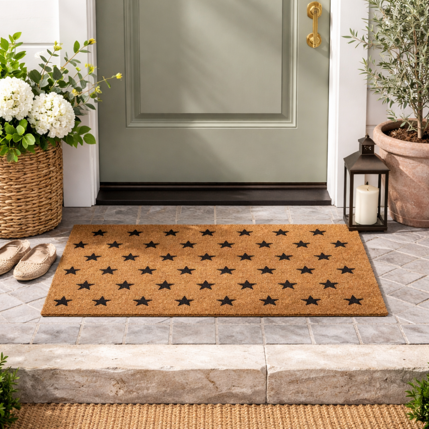 Black Stars Doormat